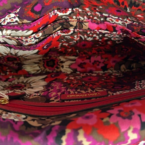 Vera Bradley Harper Leather Envelope Shoulder ClutchTango Red - Picture 4 of 12